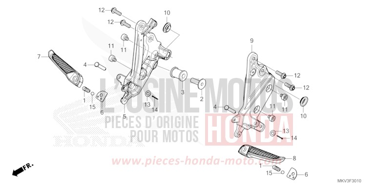 SOZIUS-FUSSRASTE von Forza 750 IRIDIUM GRAY METALLIC (NHC65) von 2023